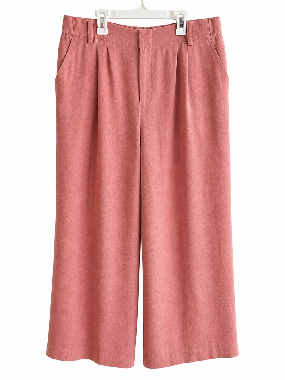 Halara Wide Leg Dress Pants 1X Dusty Pink High Rise Pull On Office Casual - Picture 1 of 11